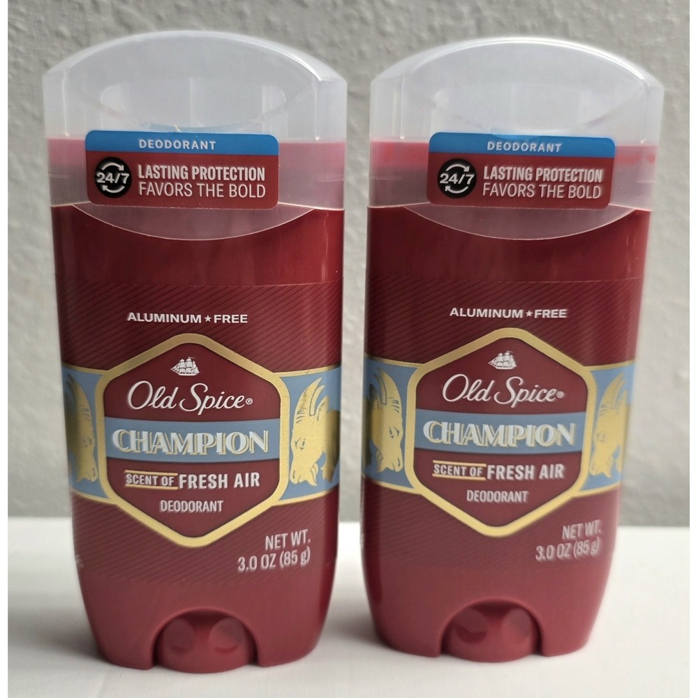 2X Old Spice CHAMPION Deodorant Stick 24/7 Scent Fresh Air Aluminum-Free 3.0oz